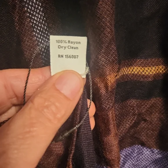 Vera Bradley Plaid Scarf in Brown and Purple - Picture 3 of 6